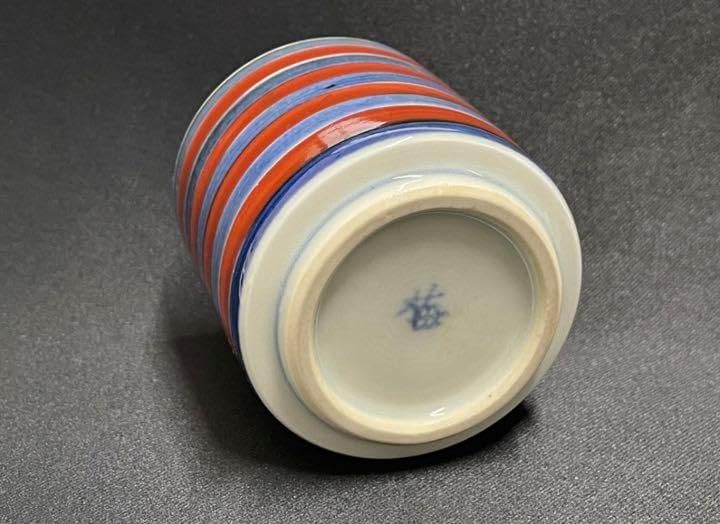 骨董　アンティーク　古伊万里　染付　鳳凰雲文様　覗き猪口　筒盃　杯　酒器 覗き盃 骨董 アンティーク 古伊万里 染付 鳳凰雲文様 覗き猪口 筒盃 杯